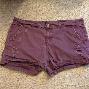 American Eagle Outfitters Stretch Shorts in Burgundy
